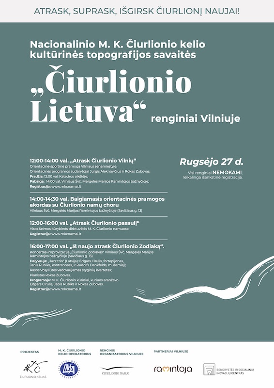 Pristatome kultūrinės topografijos savaitės „ČIURLIONIO LIETUVA“ renginius Vilniuje