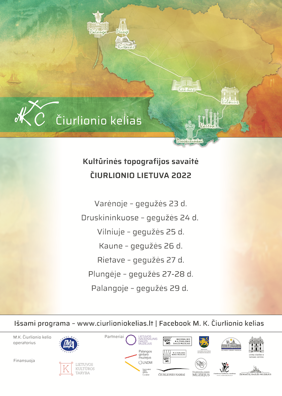 Naujai sertifikuotas Nacionalinis M. K. Čiurlionio kultūros kelias kviečia į ketvirtą kasmetinę kultūrinės topografijos savaitę „Čiurlionio Lietuva“
