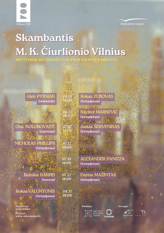 „Skambantis Čiurlionio Vilnius“ – septyni muzikiniai sveikinimai Vilniaus miestui