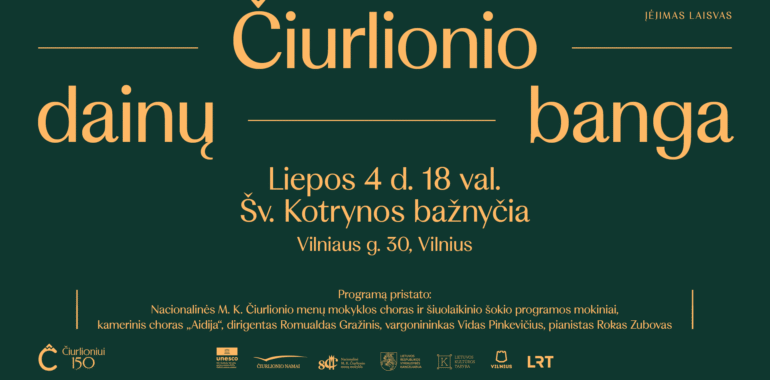 Koncertas „Čiurlionio dainų banga“ Šv. Kotrynos bažnyčioje Vilniuje