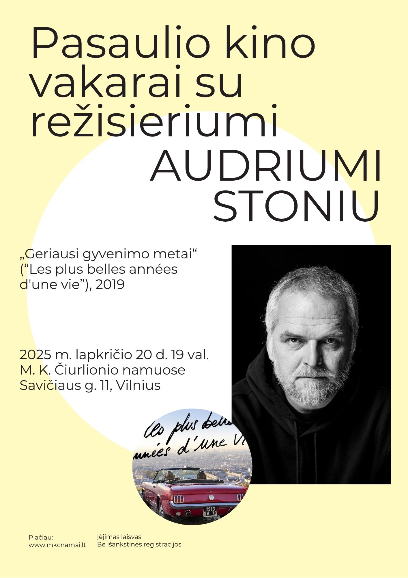 Kino vakaras su režisieriumi Audriumi Stoniu